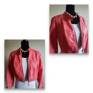 *2F25* Charlotte Russe Coral Pink Moto Jacket